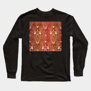 Halloween nightmare lace cream on crimson Long Sleeve T-Shirt